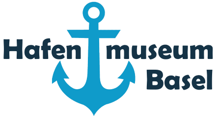 Logo des Hafenmuseum. Ein Anker und der Schriftzug Hafenmuseum Basel.